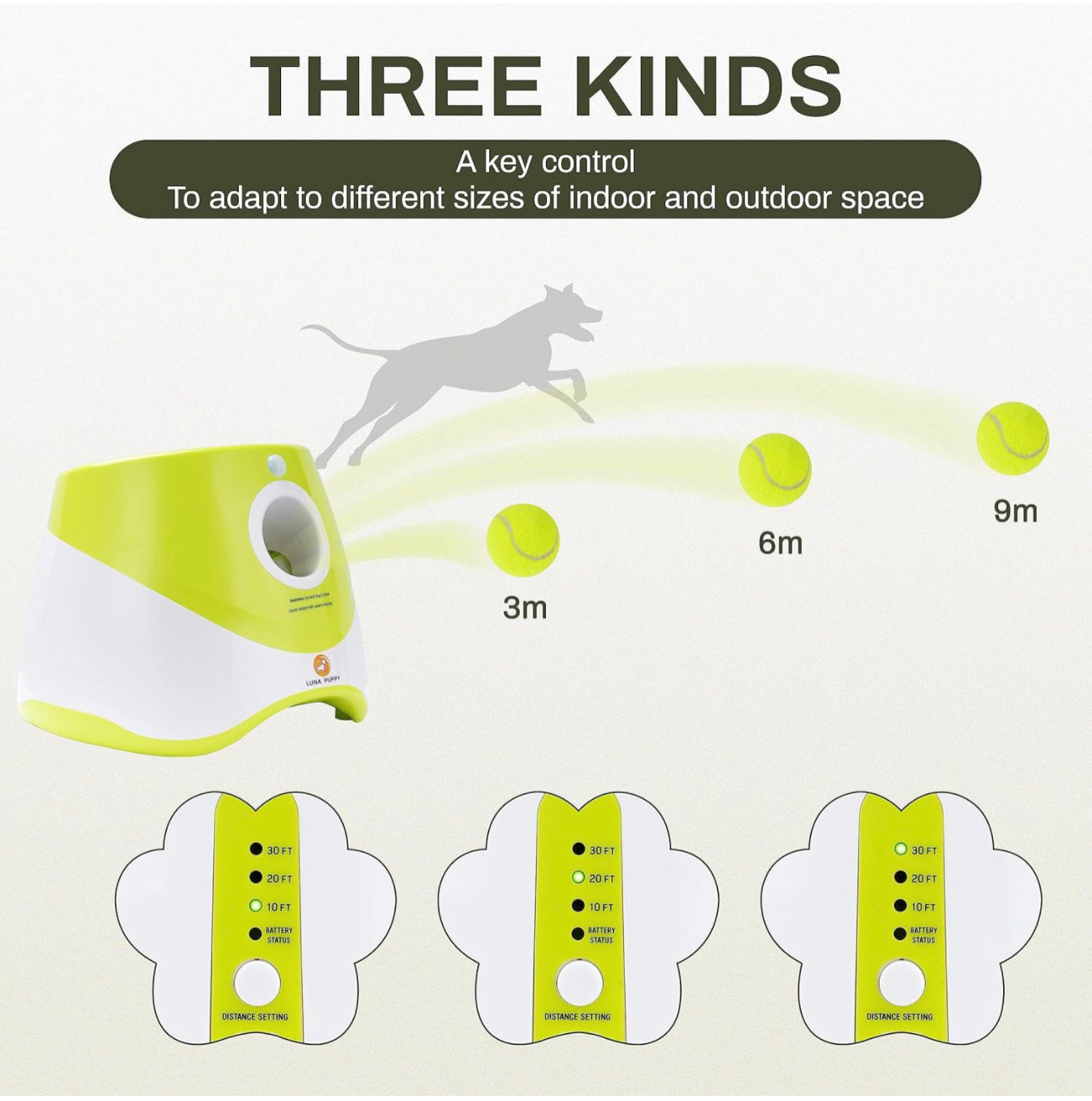 As seen on TikTok! Automatic Ball Launcher for Small and Medium Dogs, USB Rechargeable Ball Thrower,10-30 Ft, Indoor& Outdoor Tennis Ball Thrower, 3PCS Mini Tennis Balls.